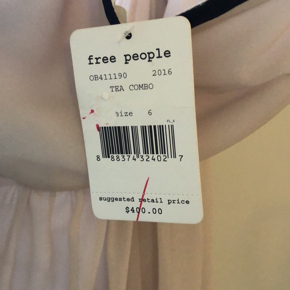 Stunning Free People NWT Maxi, Nude with black and red flowers, strapless - Picture 12 of 15